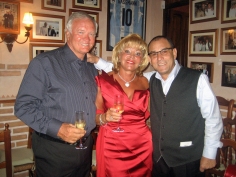 Big Ron with his wife Maggie in the Bodega at "La Torre" with Cristobal.