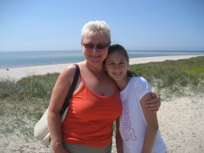 Janet with Katarina somewhere on the west coast of Denmark...
